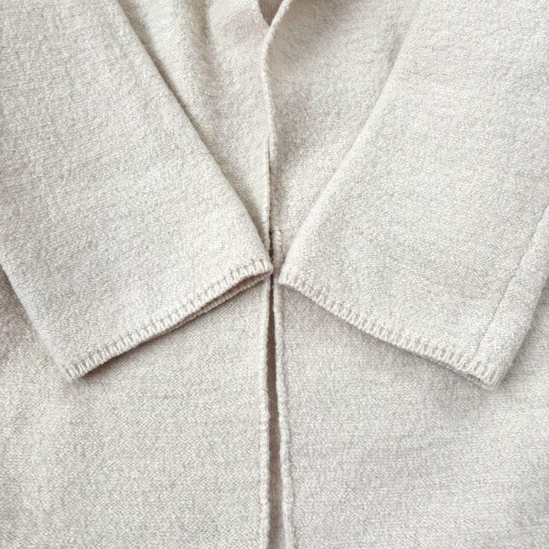 【美品】45R ウールアルパカ混 縮絨 フードコート メルトン 圧縮ウール