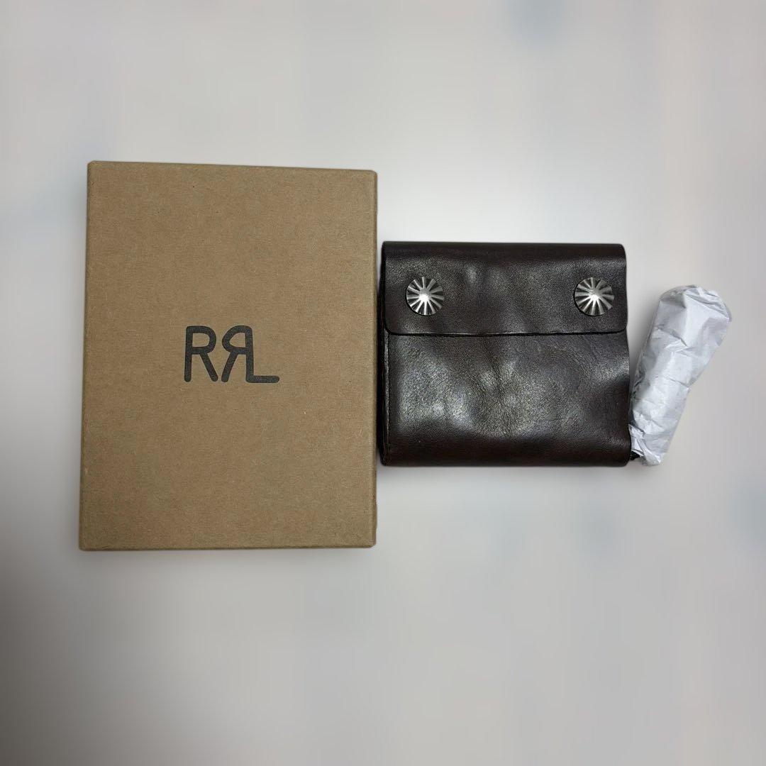 RRL ブラウン 二つ折り財布　コンチョ　ウォレット