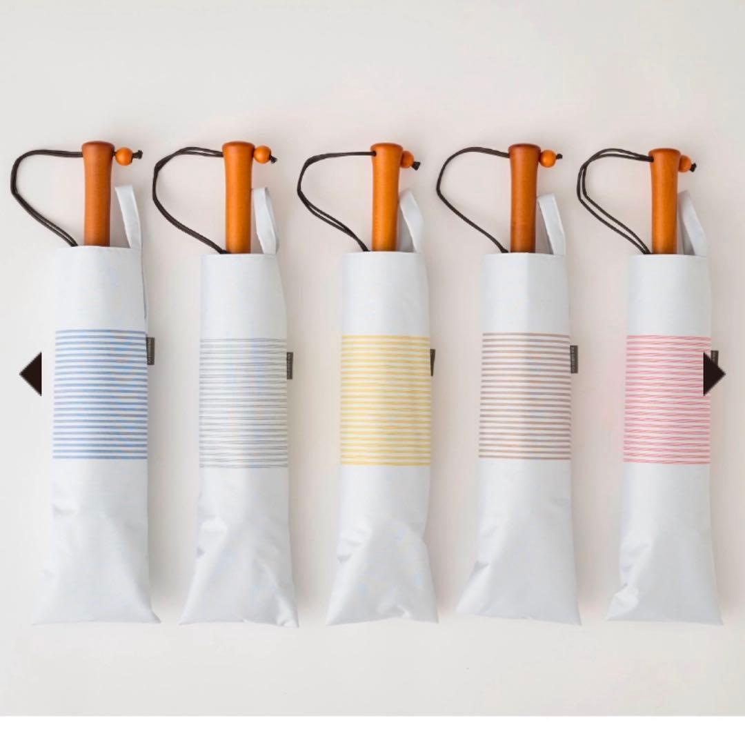 サンバリア100 折りたたみ日傘 2段折り ボーダーブルー