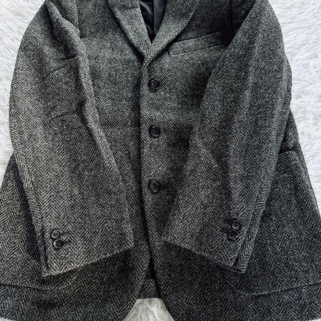 【マーガレットハウエル】ハリスツイード ヘリンボーン ジャケット M グレー