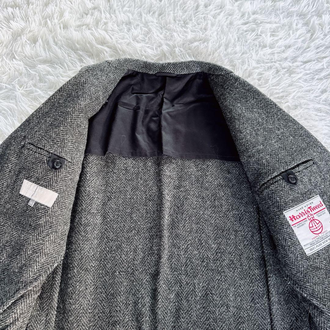 【マーガレットハウエル】ハリスツイード ヘリンボーン ジャケット M グレー