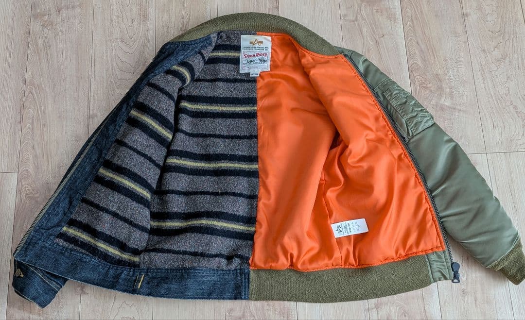 希少 Alpha Industries×Lee デニムMA1ジャケット Mサイズ