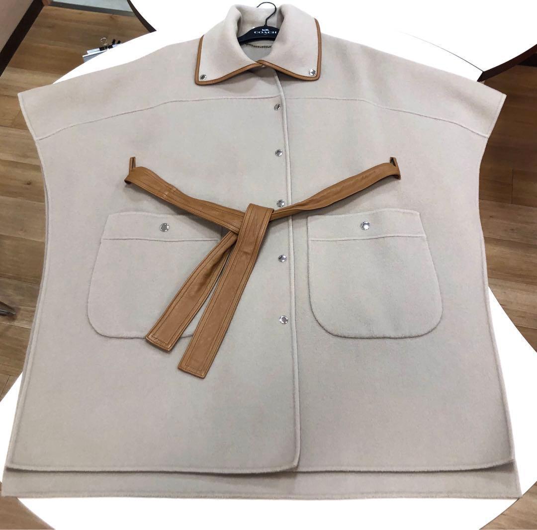 COACH 　コーチ　◆　ウールカシミヤベージュ ケープコート　ポンチョ