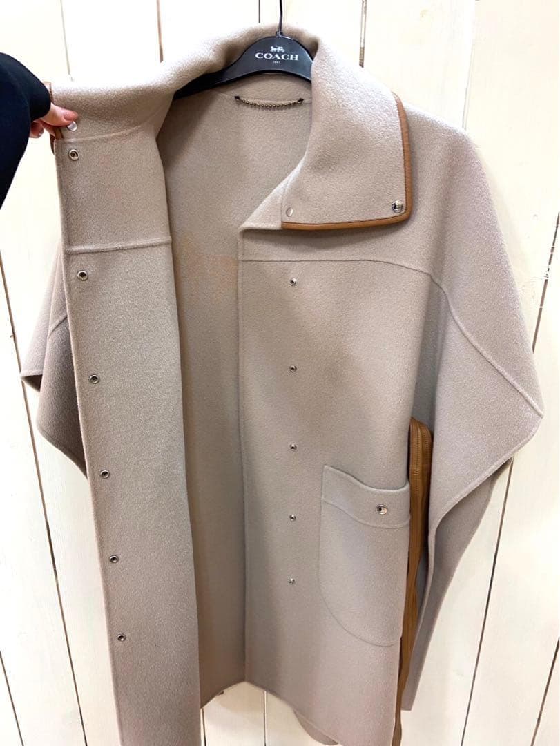 COACH 　コーチ　◆　ウールカシミヤベージュ ケープコート　ポンチョ