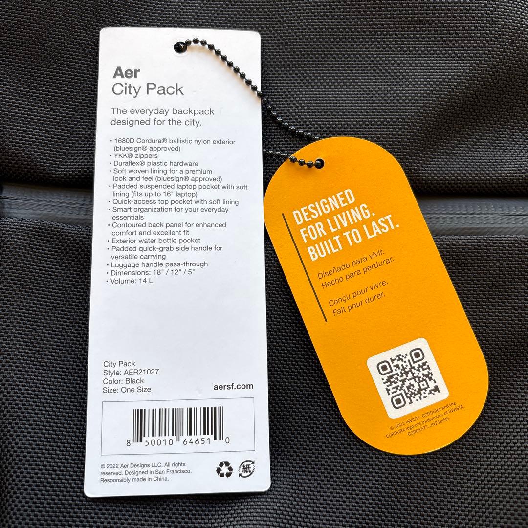 Aer City Pack ブラック 14L