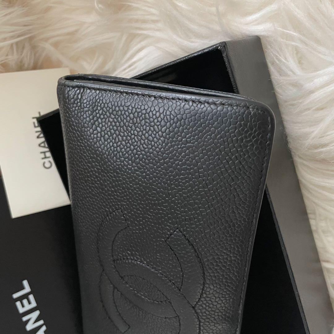 シャネル CHANEL 財布 ココマーク キャビアスキン 黒 ブラック