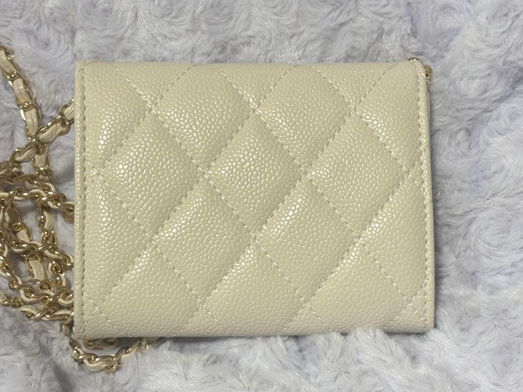 ミニチェーンウォレット　ホワイト　ノベルティ