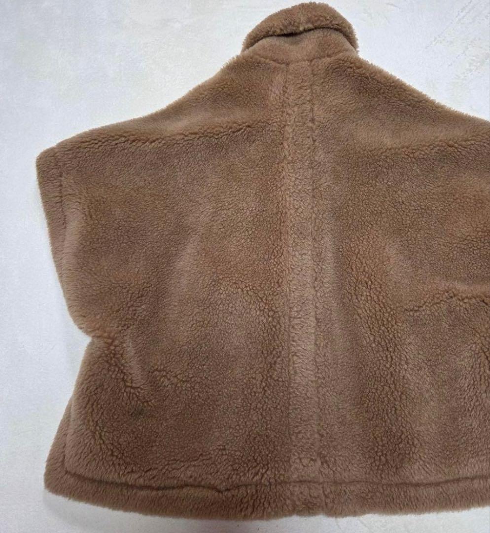 ボアポンチョケープコート　ブラウン