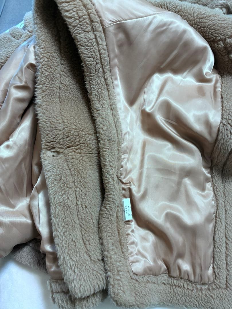 ボアポンチョケープコート　ブラウン