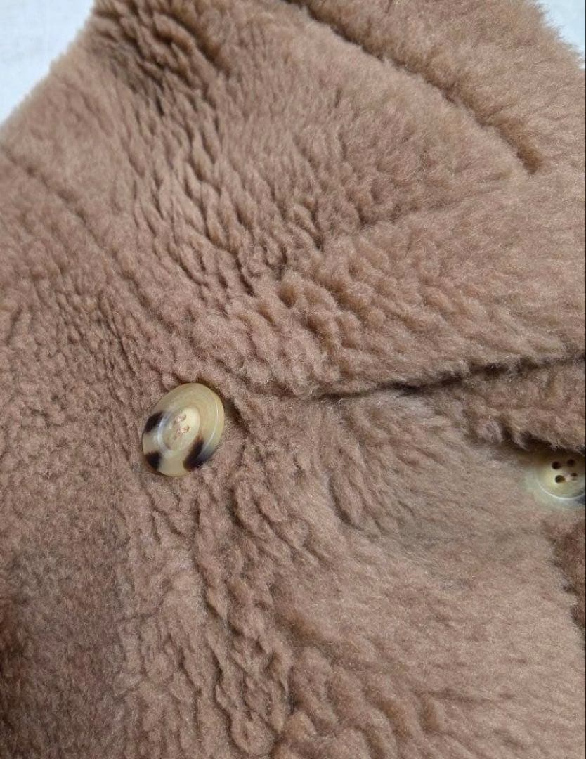 ボアポンチョケープコート　ブラウン