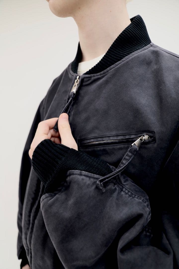 【名作】25AW OUAT 012 ブラック ボンバージャケット　MA-1 短丈