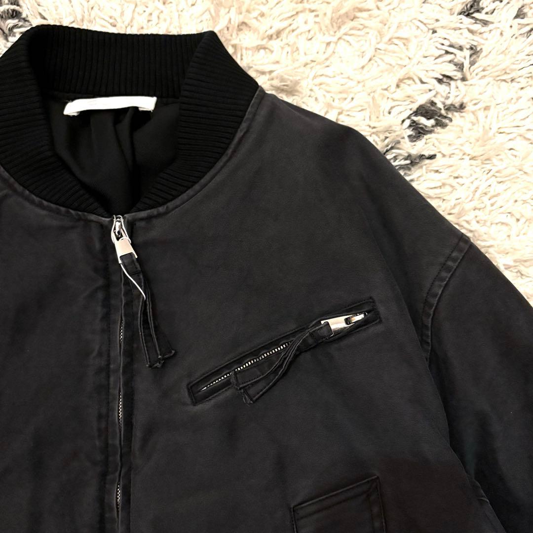 【名作】25AW OUAT 012 ブラック ボンバージャケット　MA-1 短丈