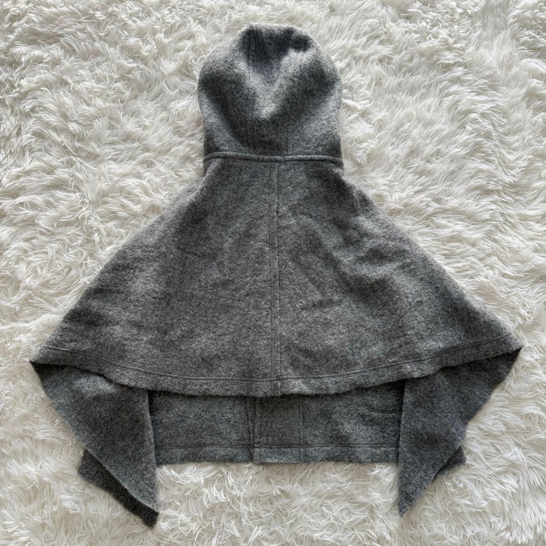 美品【トリココムデギャルソン】AD2013 ポンチョ　フード　トグル　M　グレー