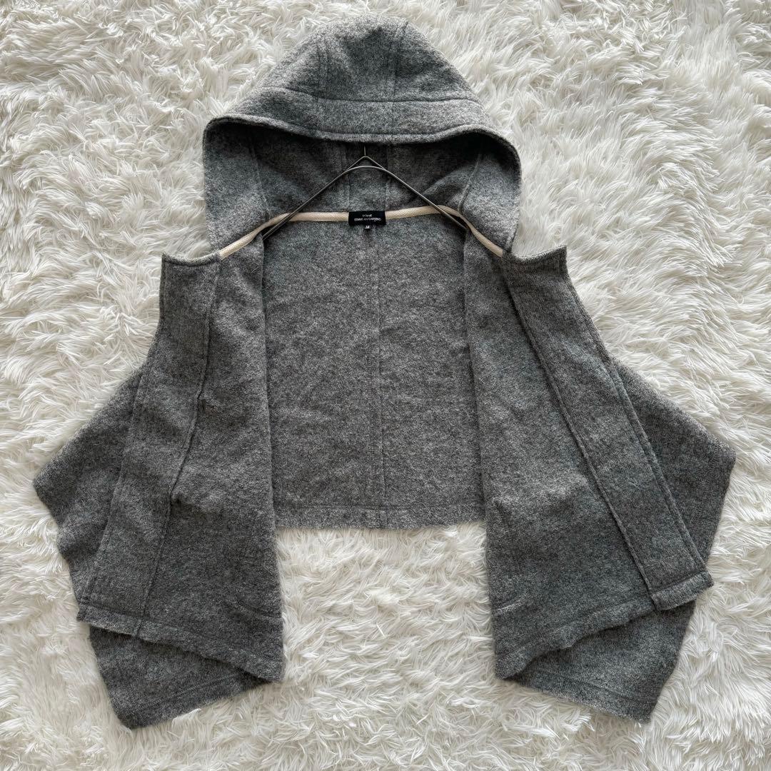 美品【トリココムデギャルソン】AD2013 ポンチョ　フード　トグル　M　グレー