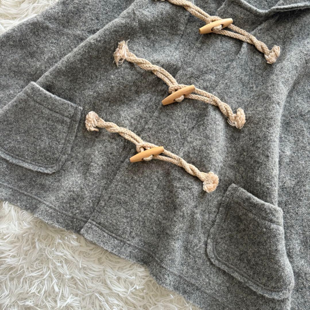 美品【トリココムデギャルソン】AD2013 ポンチョ　フード　トグル　M　グレー