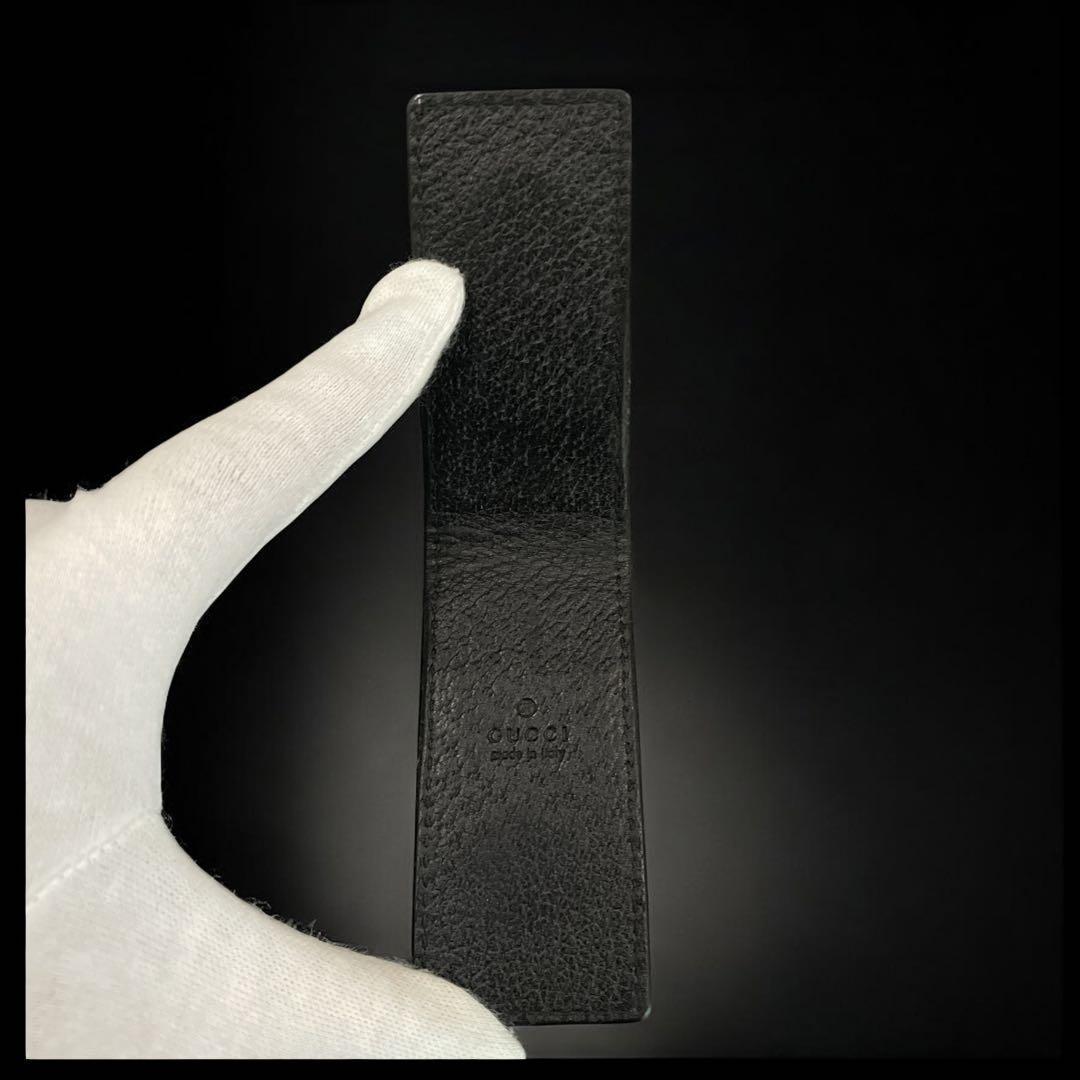美品　GUCCI グッチ アニマリエ レザー マネークリップ ビー 蜂 ブラック