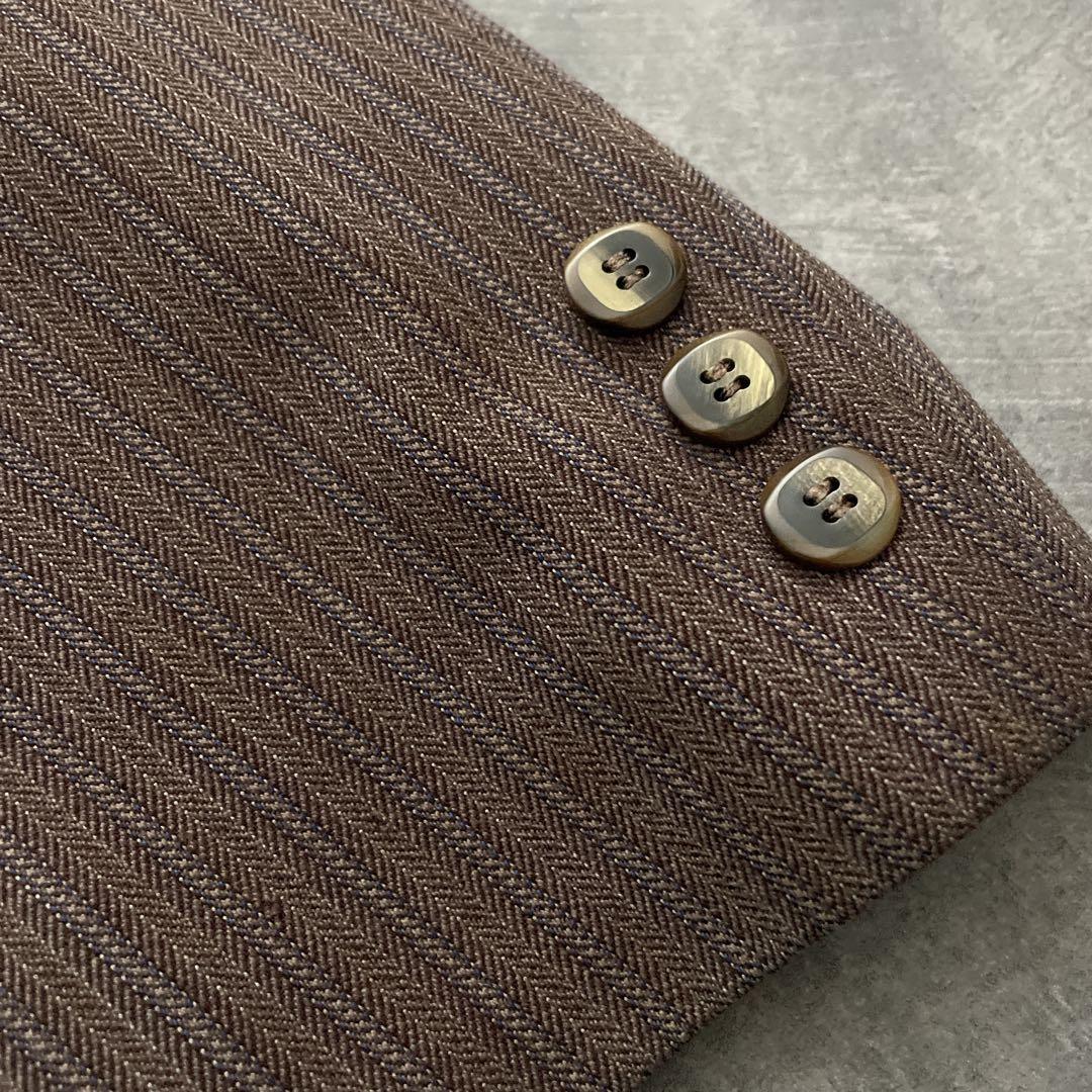 極上 イタリア製 Zegna 霜降りストライプスーツ×OLD GUCCIネクタイ