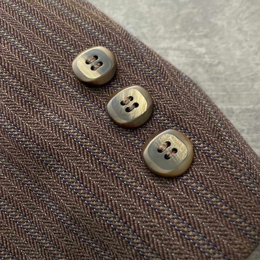 極上 イタリア製 Zegna 霜降りストライプスーツ×OLD GUCCIネクタイ