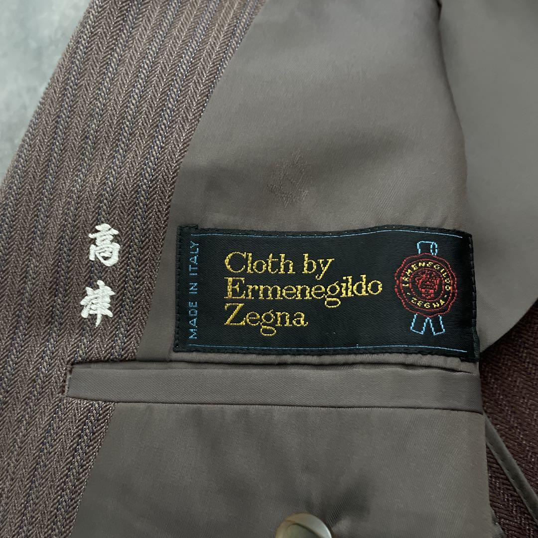 極上 イタリア製 Zegna 霜降りストライプスーツ×OLD GUCCIネクタイ