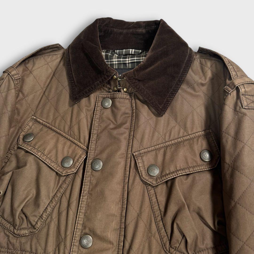 バーバリーブラックレーベル M-65 キルティング ミリタリージャケット カーキ