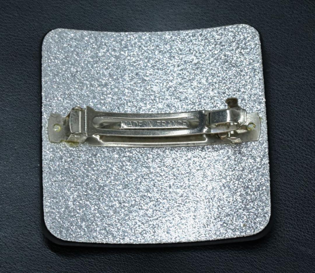 シャネル 00 バレッタ シルバーラメ スクエア ココ ヘアアクセサリー