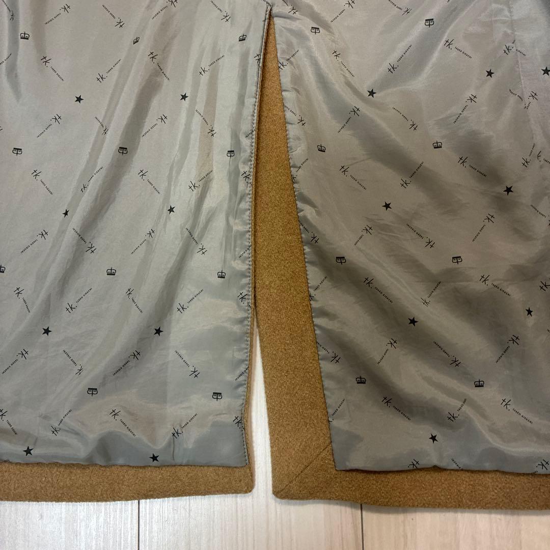 ２８日迄特価イタリア製ウール混タケオキクチシングルブレストチェスターコート XL