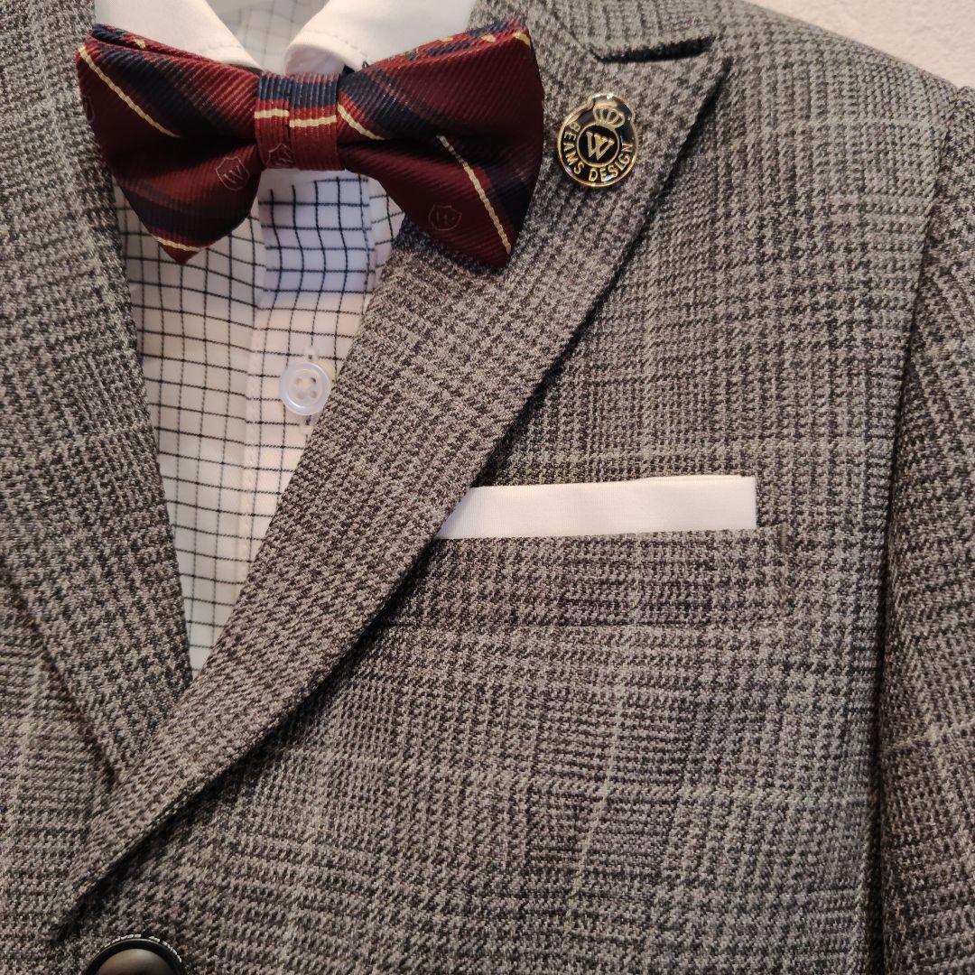 【美品】ワルツバイビームス フォーマル スーツ キッズ 110 グレー