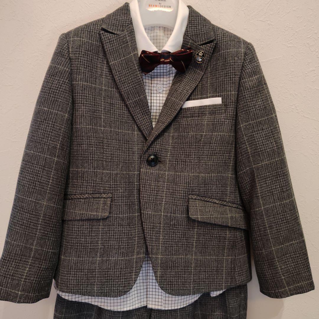 【美品】ワルツバイビームス フォーマル スーツ キッズ 110 グレー