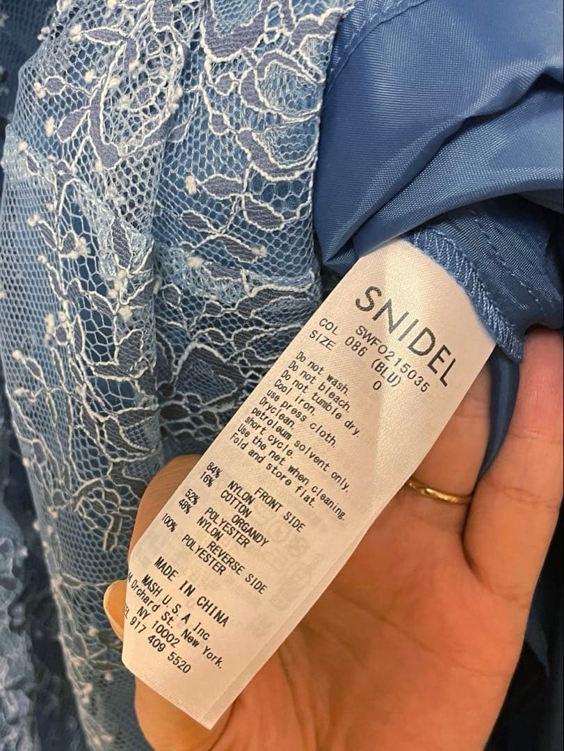 SNIDEL パワーショルダーレースドレス