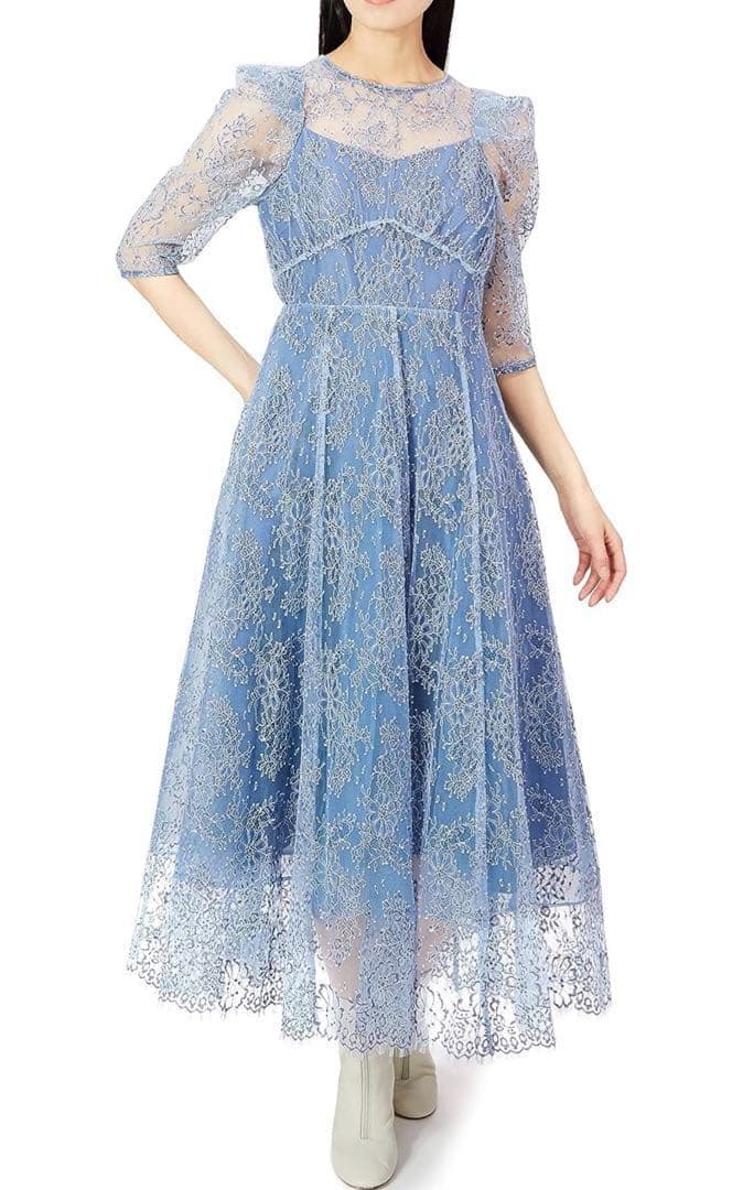 SNIDEL パワーショルダーレースドレス