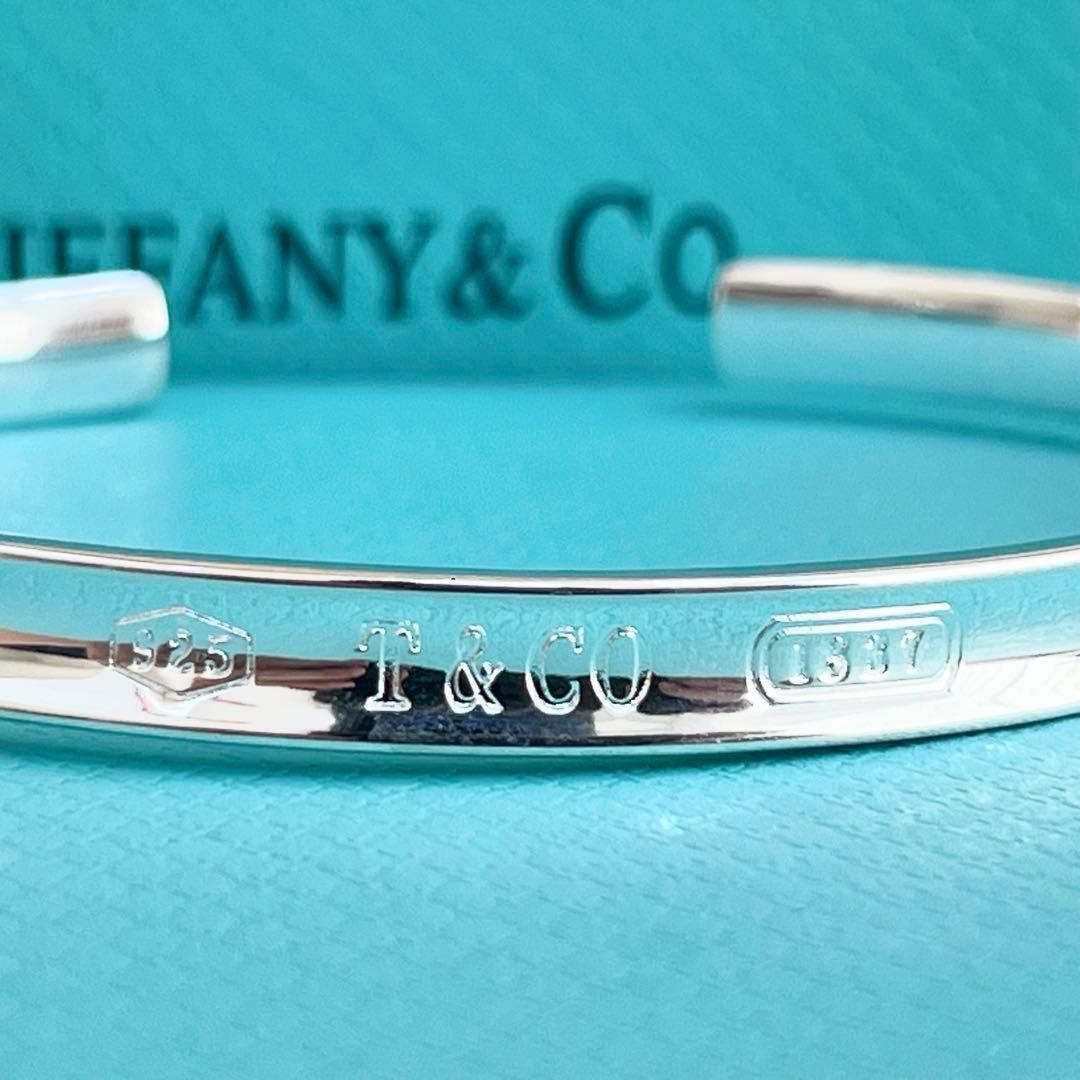 極美品　ティファニー　シルバー　リング　ブレスレット　カフ　ナロー　1837