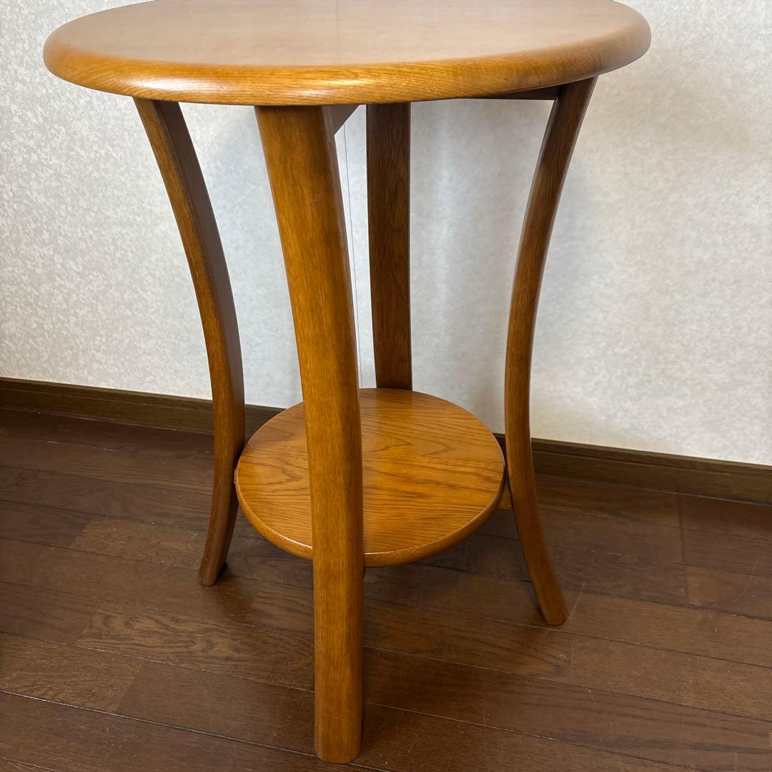 【美品】浜本工芸 サイドテーブル ラウンドテーブル