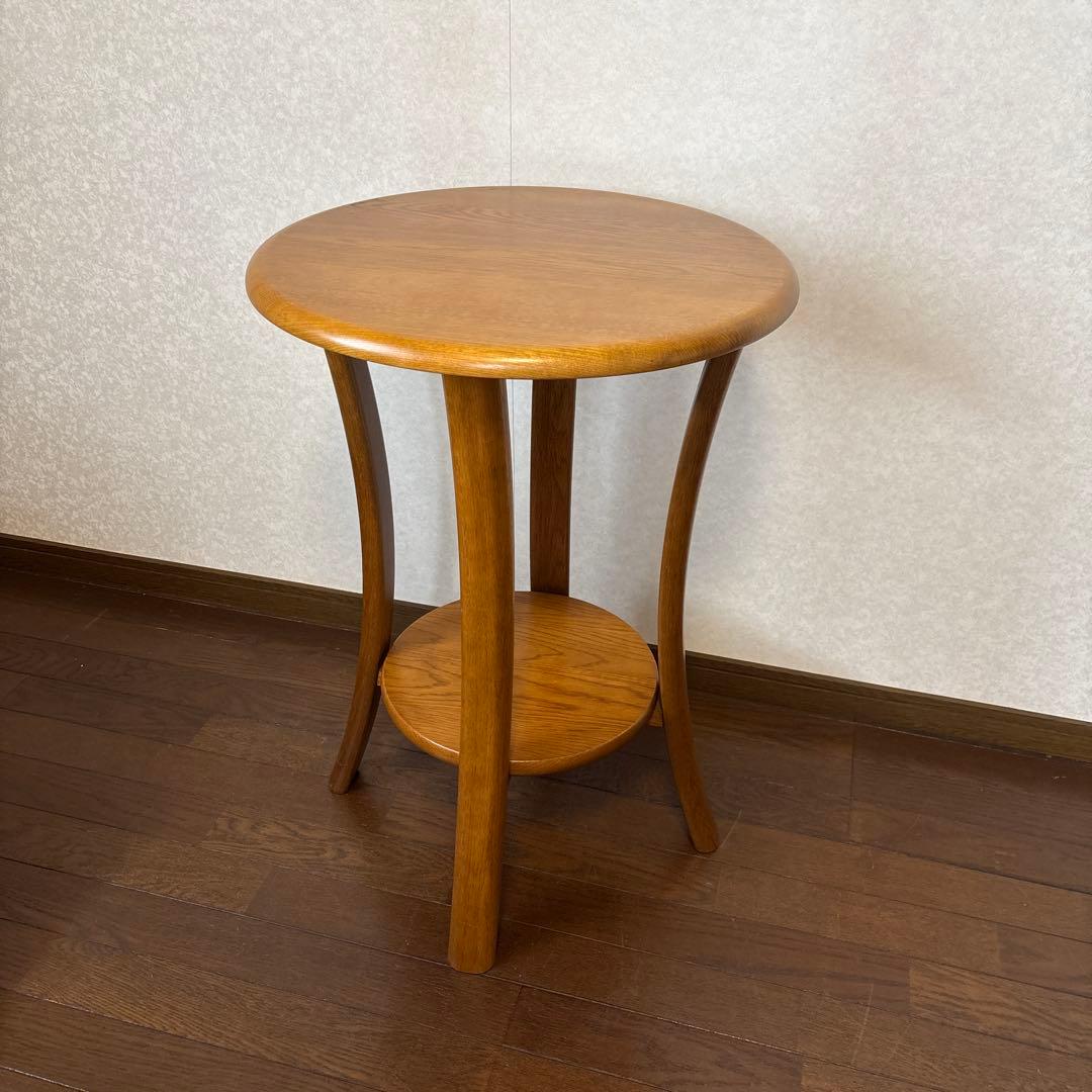 【美品】浜本工芸 サイドテーブル ラウンドテーブル