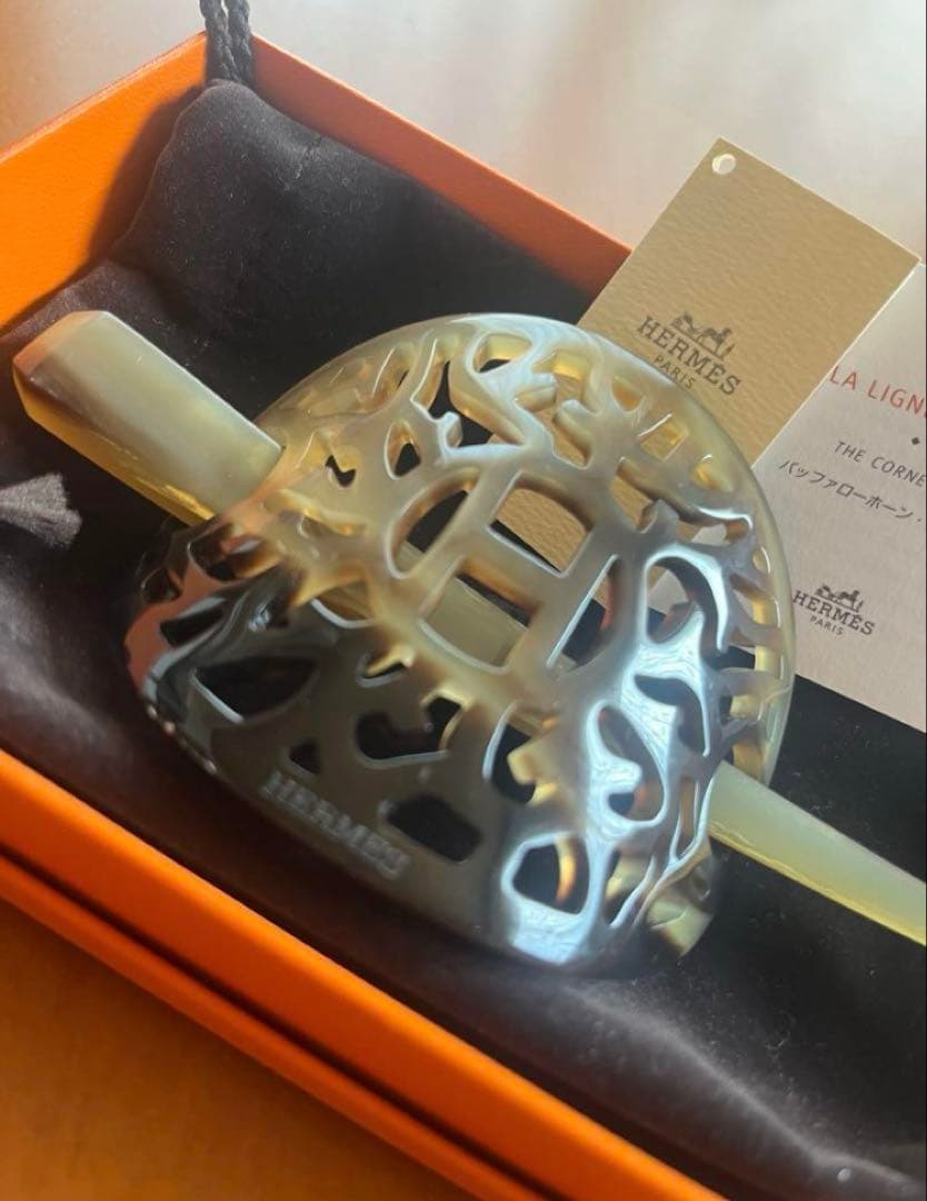 エルメス　バッファローフォーンかんざし　髪飾り　ヘアアクセ