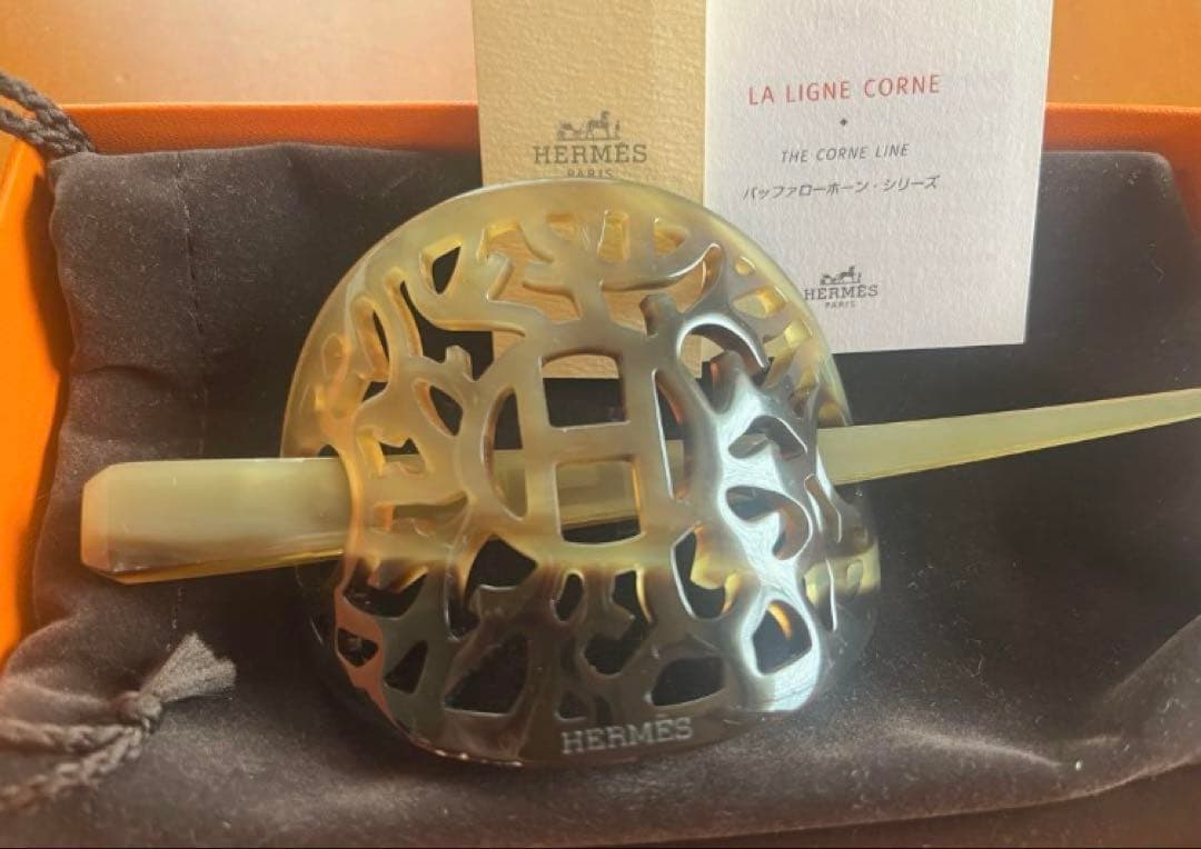 エルメス　バッファローフォーンかんざし　髪飾り　ヘアアクセ