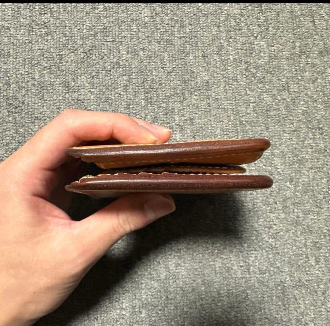 gaea2096 手縫いの極上ヌメ革二つ折り財布　ショートウォレット【年末特価】