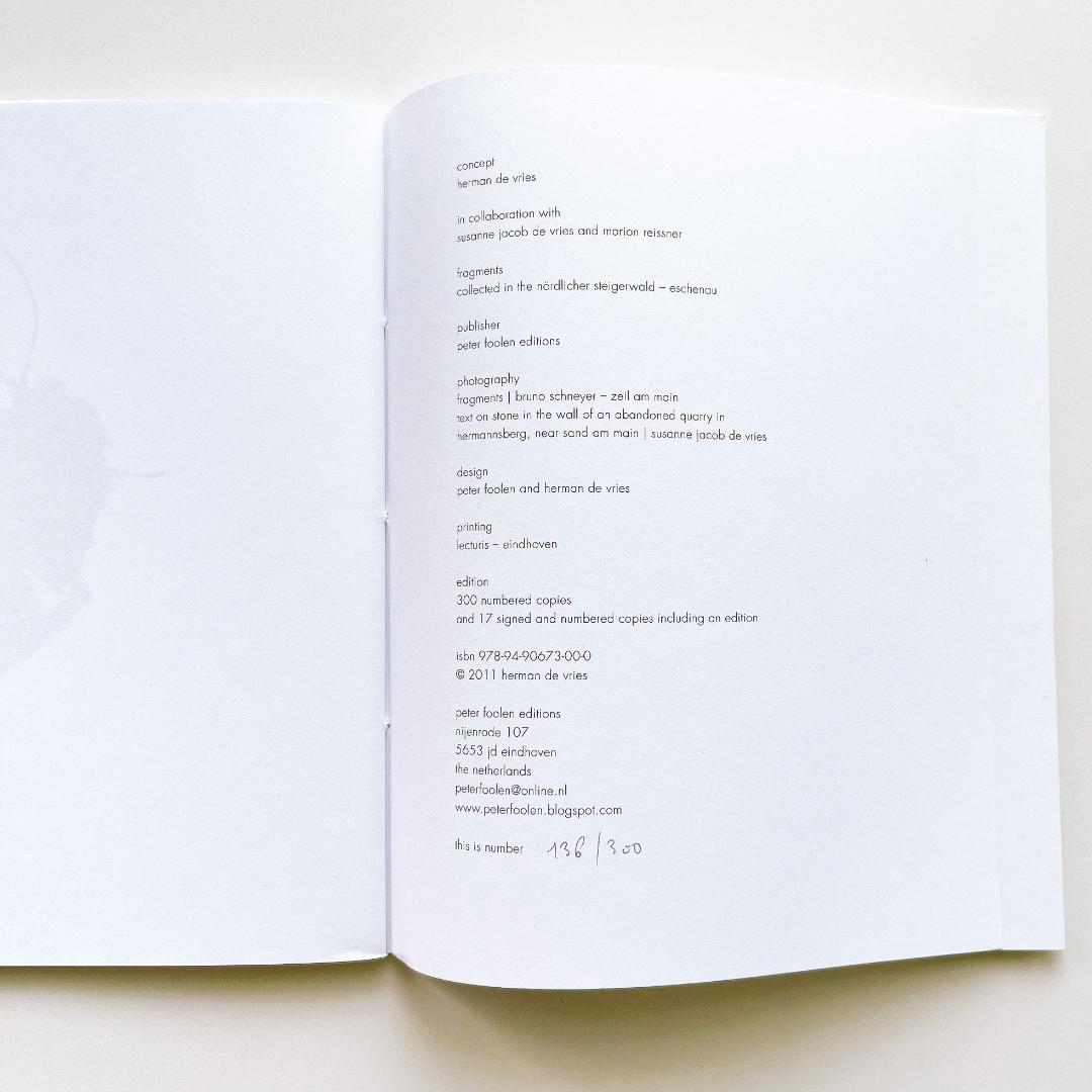 herman de vries「fragments」 ヘルマン・デ・フリース