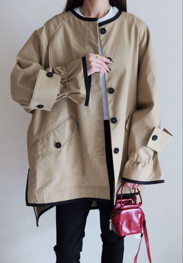 un number 【ELAN】　ボックスショートトレンチ　ロング