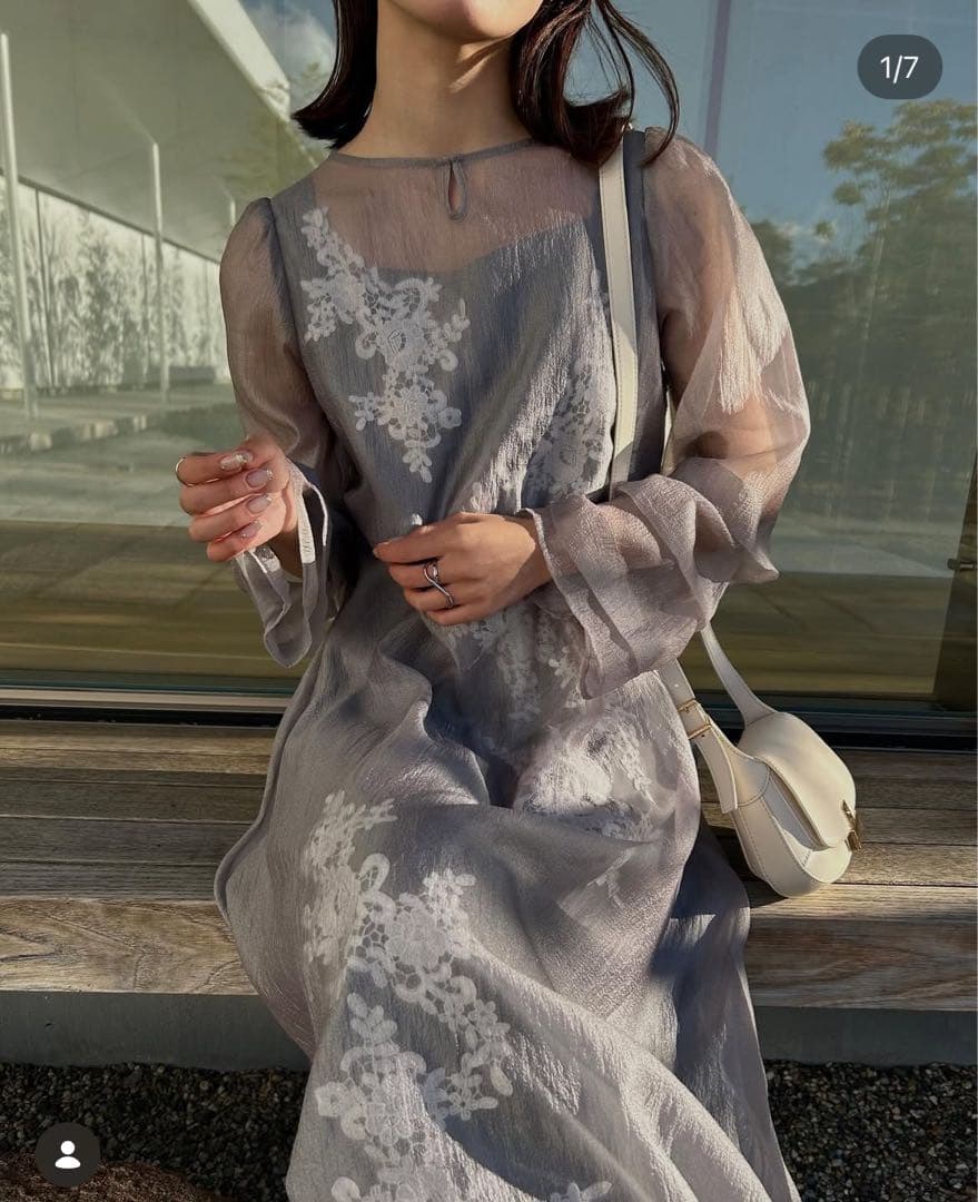 【LE’RURE】Sheer A-line onepiece