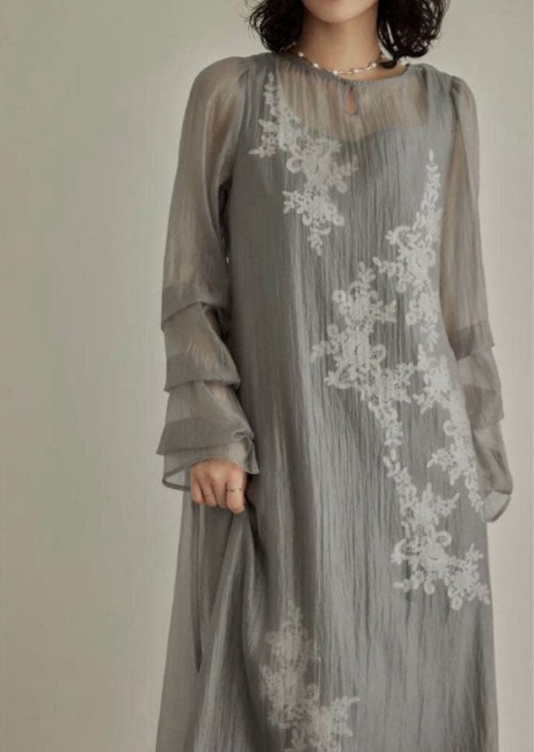 【LE’RURE】Sheer A-line onepiece