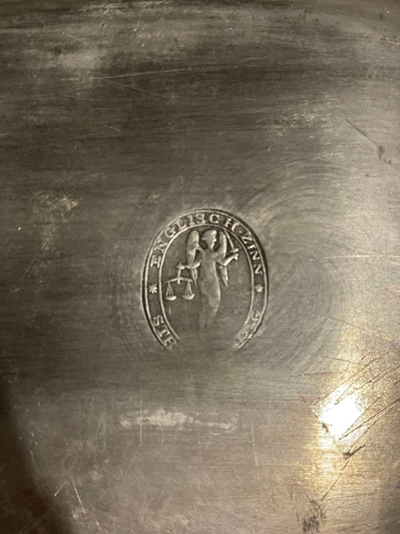 trapezoid イングリッシュピューター オーバル花リム皿 31cm