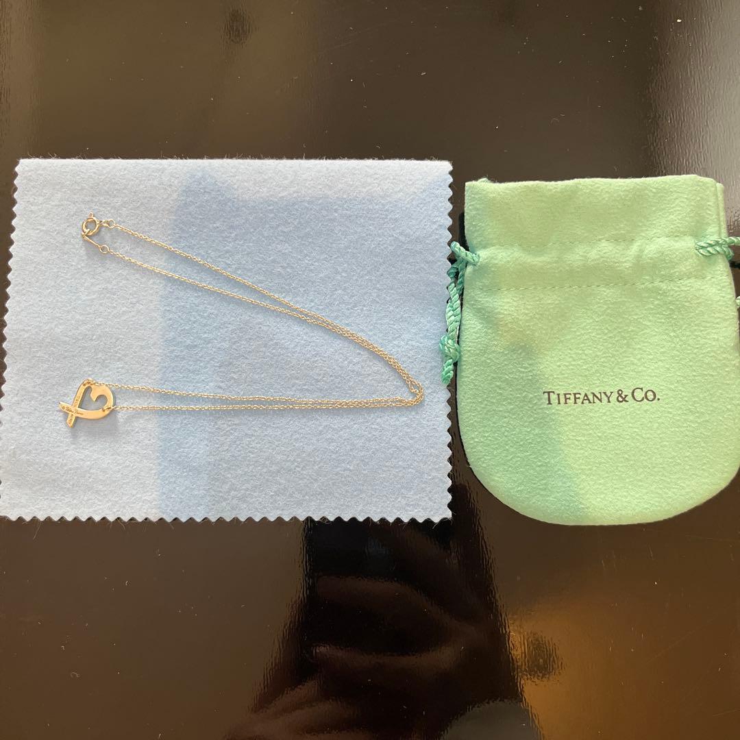 【1月末まで】美品ティファニー ラビングハートネックレス シルバー925 巾着付