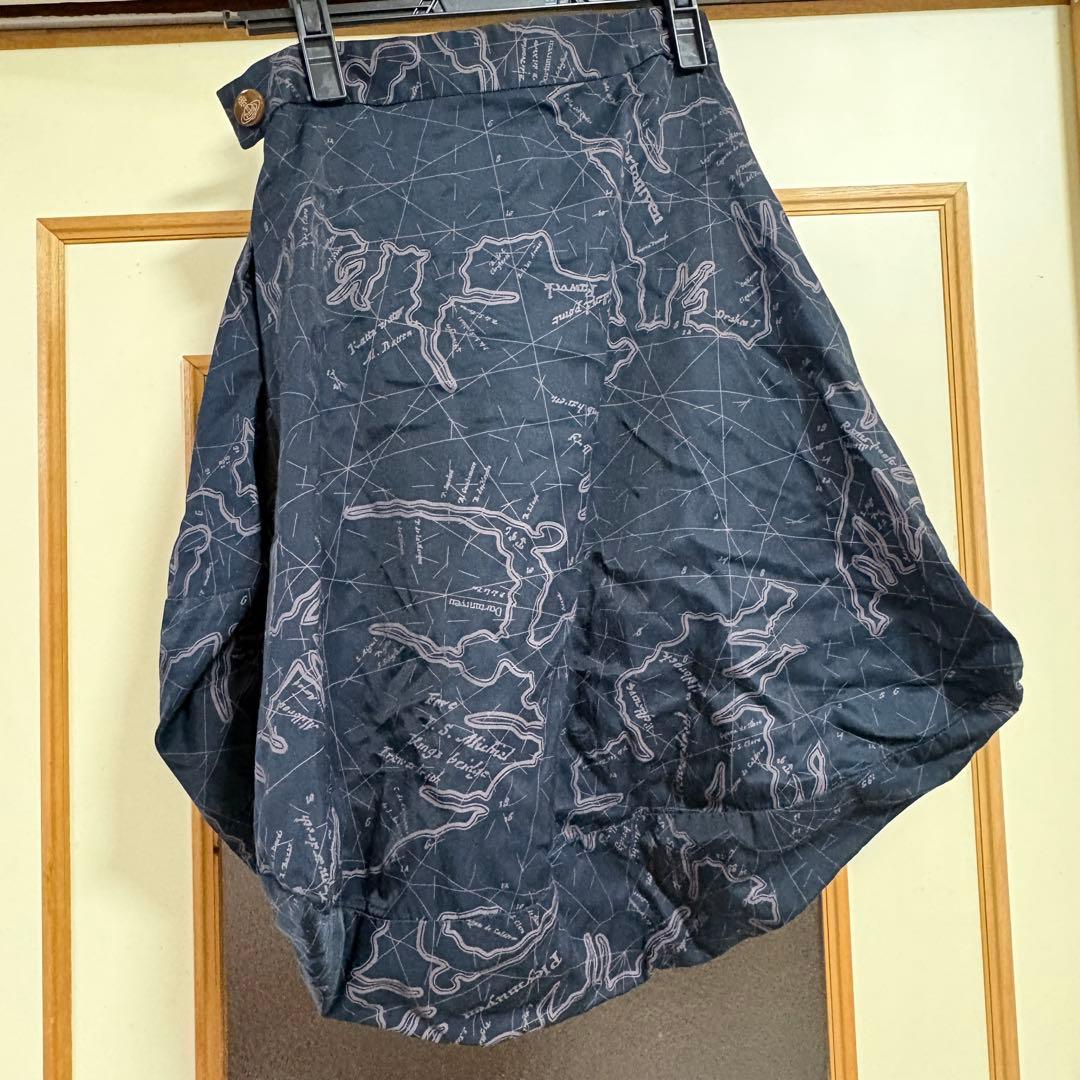 Vivienne Westwood RED LABEL マップ柄変形スカート