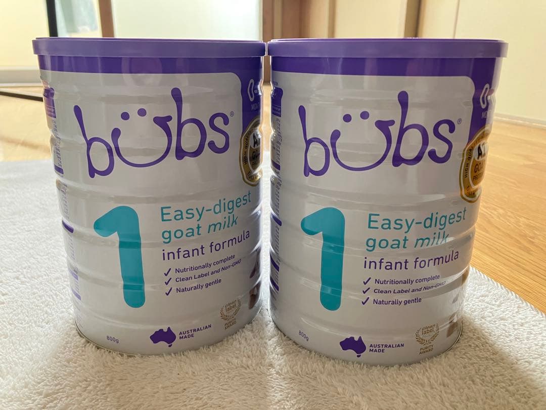 【新品未開封】Bubs A2 ヤギミルク ステップ1（0〜6カ月）800g✖️2缶