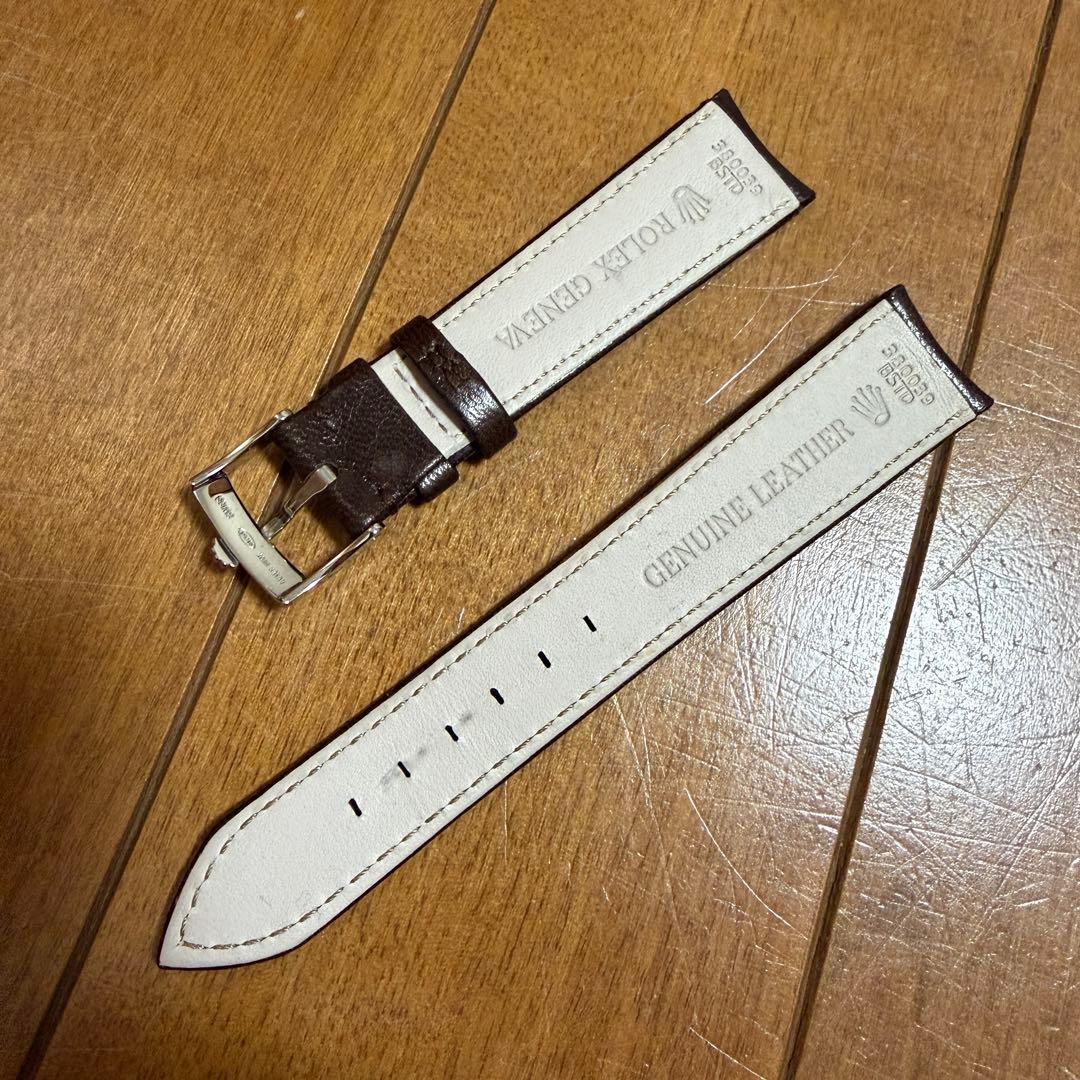 ロレックス 純正カーフベルト 19-16mm SSバックル16mm 付き