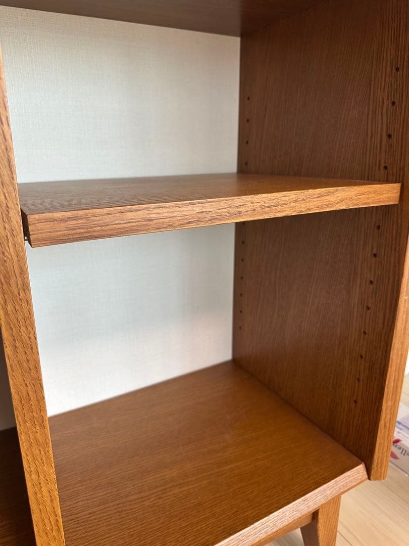 木目調 引き出し付きキャビネット