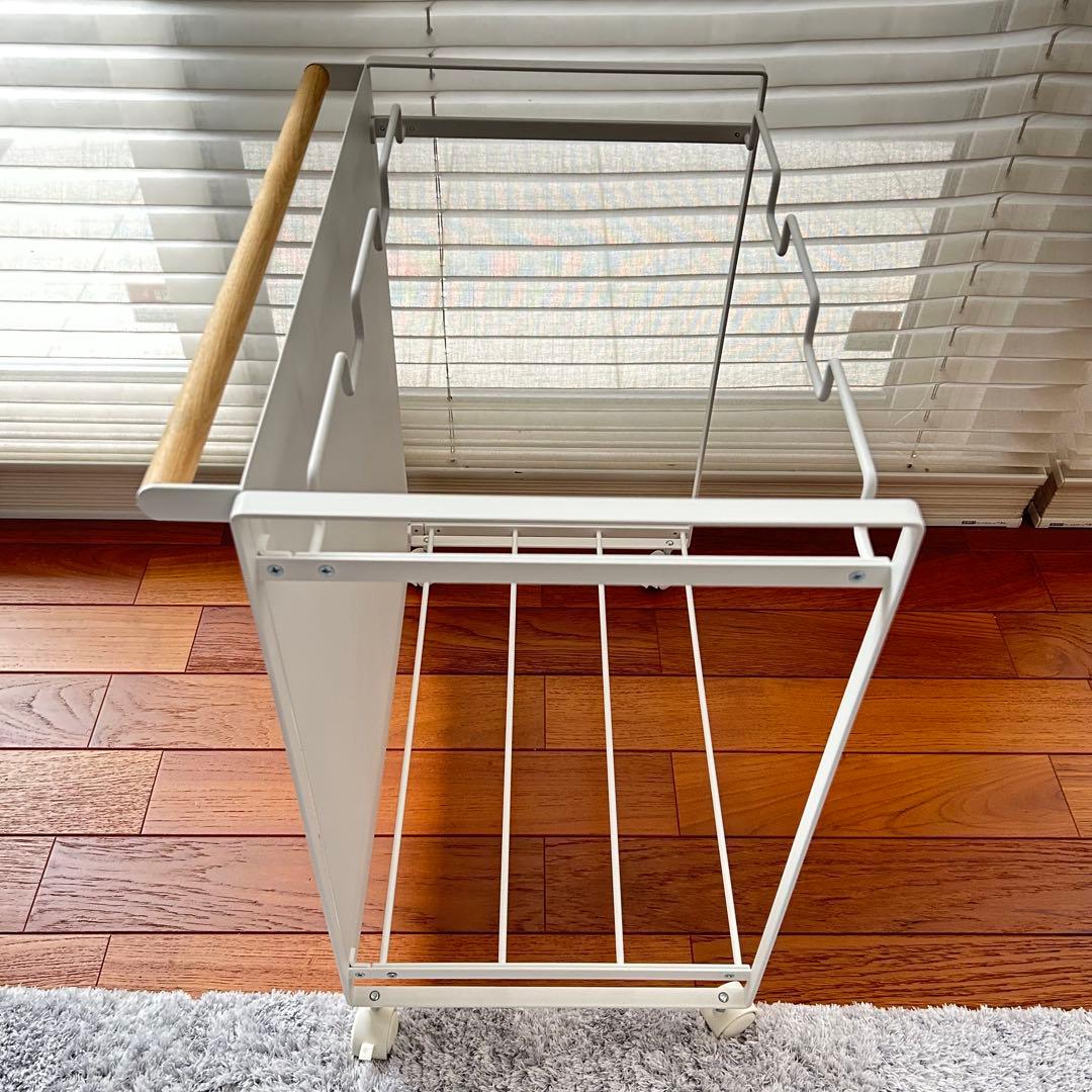 山崎実業　トスカ　３分別ダストワゴン　ホワイト