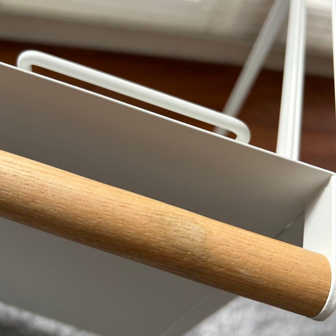 山崎実業　トスカ　３分別ダストワゴン　ホワイト