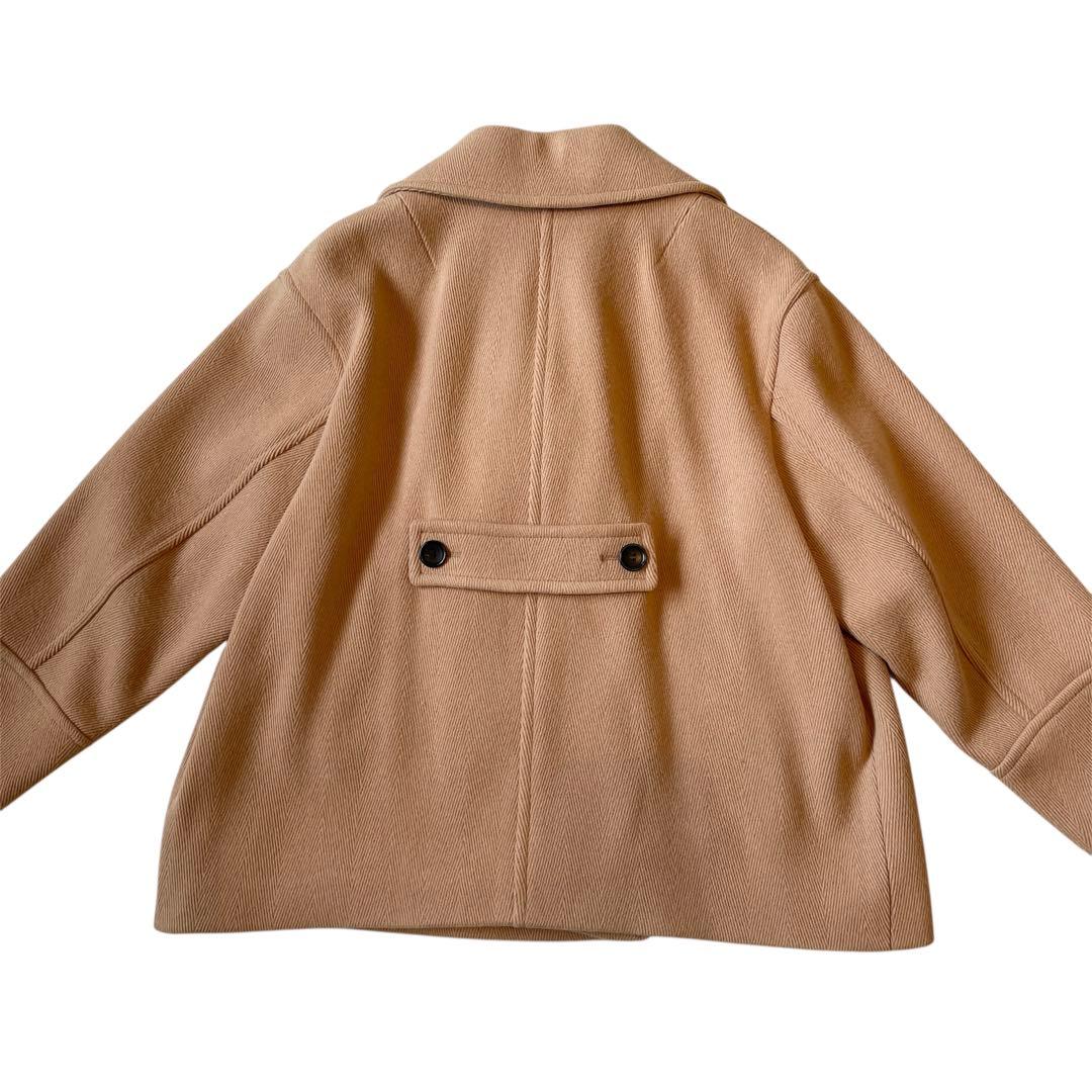 23区 ヘリンボーン ショート ピーコート 大きいサイズ 46 2022AW✨