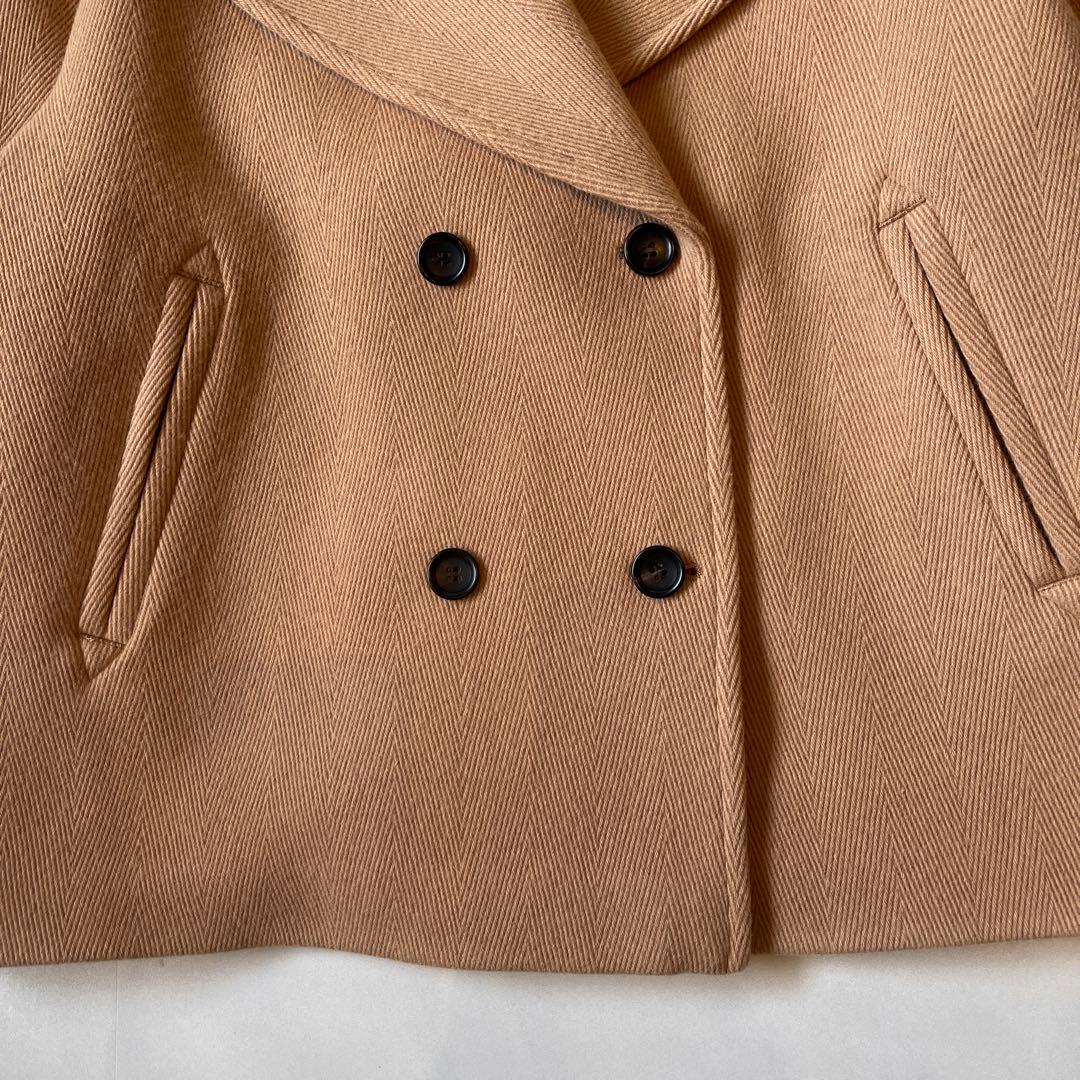 23区 ヘリンボーン ショート ピーコート 大きいサイズ 46 2022AW✨